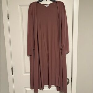 Pink Open Front Cardigan